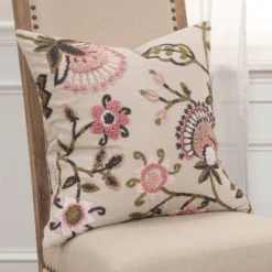20"x20" Oversize Poly Filled Floral Square Throw Pillow Blush - Rizzy Home -Home Decor Shop GUEST 02b2b094 eeea 4518 893a 1c75d0f2c162