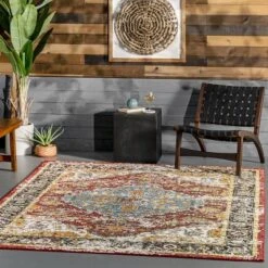 NuLOOM Indoor/Outdoor Transitional Medallion Muriel Patio Area Rug