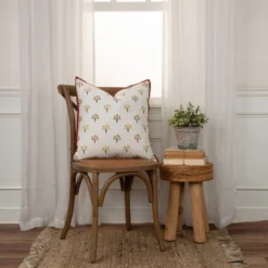 20"x20" Oversize Vintage Square Throw Pillow White/Rust - Rizzy Home -Home Decor Shop GUEST 04b8d4a4 d162 4937 8062 4843a58a6410