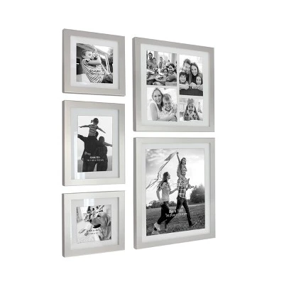 5pc Decorative Stamped Photo Frame Set Silver - Stonebriar Collection 3 5pc Decorative Stamped Photo Frame Set Silver - Stonebriar Collection