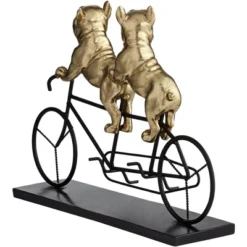 Studio 55D Bulldogs On Bicycle 15 3/4" Wide Gold Sculpture -Home Decor Shop GUEST 06aa81b0 4d73 45a0 84a8 e0de4608c0a3