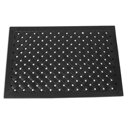 BIRDROCK HOME 24 X 36 Rubber Doormat With Basket Weave Design - Black 5 BIRDROCK HOME 24 X 36 Rubber Doormat With Basket Weave Design - Black - Image 3