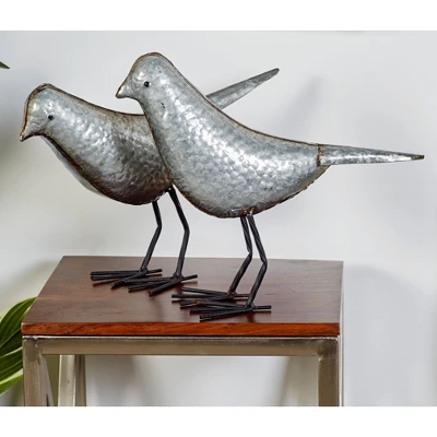 Farmhouse Rustic Iron Bird Sculpture Gray/Rust 2pk - Olivia & May 8 Farmhouse Rustic Iron Bird Sculpture Gray/Rust 2pk - Olivia & May - Image 6