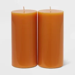 2pk Pillars Vanilla Pumpkin Orange - Threshold™ -Home Decor Shop GUEST 12a6aab2 961f 4784 89cb 7439c8bff678