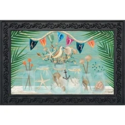 Coastal Mason Jar Summer Doormat Nautical Indoor Outdoor 30" X 18" Briarwood Lane