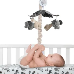 Lambs & Ivy Baby Jungle Animals Gray/Tan Musical Crib Mobile Soother Toy -Home Decor Shop GUEST 13edd60a 9cd5 4958 94c5 e3c767440822