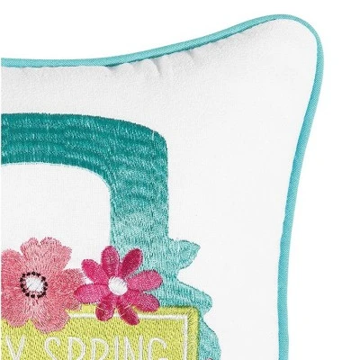 C&F Home 10" X 10" Happy Spring Truck Spring Embroidered Throw Pillow 4 C&F Home 10" X 10" Happy Spring Truck Spring Embroidered Throw Pillow - Image 2