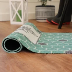 2'x3' ColorStar Bee Hex Door Mat Green - Bungalow Flooring -Home Decor Shop GUEST 14b6db41 093d 48b5 9b89 5e2adcb5a4fe