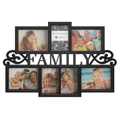 Hastings Home Family Collage Picture Frame With Text Design And 7 Openings For Three 4x6 And Four 5x7 Photos - 23.5" X 16", Black 6 Hastings Home Family Collage Picture Frame With Text Design And 7 Openings For Three 4x6 And Four 5x7 Photos - 23.5" X 16", Black - Image 4