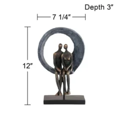 Studio 55D Abstract Couple 12" High Antique Brass Sculpture -Home Decor Shop GUEST 14f30330 4d1e 4e95 88a2 7c4e63ad7eac