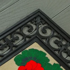 Evergreen Black Fleur Scroll Sassafras Floor Mat Indoor Outdoor Rubber Tray 18"x30" Fits Sassafras Inserts 10"x22" Black -Home Decor Shop GUEST 177be4a7 a902 4a36 9585 a9fd20853b4e