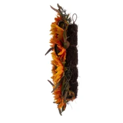 Vickerman 24" Artificial Yellow Sunflower Wreath With Green Fern Foliage. -Home Decor Shop GUEST 18333a43 2e5c 48fb 9176 725645537f80