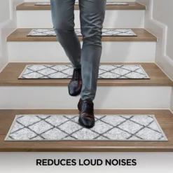 World Rug Gallery Contemporary Trellis Non-Slip Stair Treads -Home Decor Shop GUEST 1baf9040 0ef6 4fa4 b54f 5e935ff8e0f9