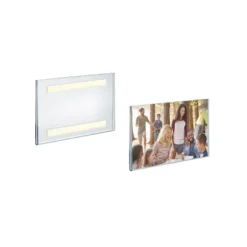 Azar Displays Clear Acrylic Wall Artwork And Photo Frame With Tape 6" W X 4" H - Landscape/Horizontal, 2-Pack