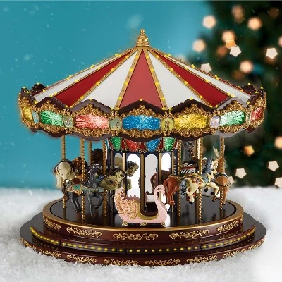 Mr. Christmas Animated LED Marquee Deluxe Carousel Musical Decoration 4 Mr. Christmas Animated LED Marquee Deluxe Carousel Musical Decoration - Image 2