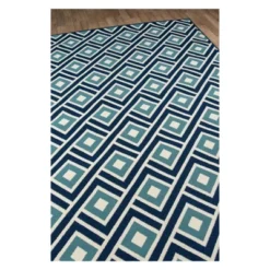 Indoor/Outdoor Blue Squares Rug