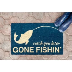 1'4" X 2'4" Catch You Later, Gone Fishin' Indoor/Outdoor Coir Doormat Blue/Beige - Entryways -Home Decor Shop GUEST 23eabe1b 2123 4a77 ad1b d5c775174da7