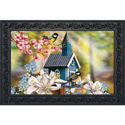 Peaceful Birdhouse Spring Doormat Floral Indoor Outdoor 30" X 18" Briarwood Lane 3 Peaceful Birdhouse Spring Doormat Floral Indoor Outdoor 30" X 18" Briarwood Lane