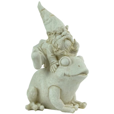 Northlight 9.75" Spring Weathered Frog And Gnome Outdoor Patio Garden Statue - Ivory 4 Northlight 9.75" Spring Weathered Frog And Gnome Outdoor Patio Garden Statue - Ivory - Image 2