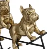 Studio 55D Bulldogs On Bicycle 15 3/4" Wide Gold Sculpture -Home Decor Shop GUEST 2c842229 0ba8 45bd 8ba0 7f53f3d97521