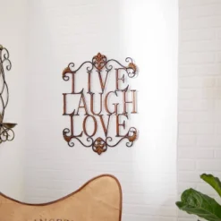 28" X 21" Traditional Metal Live Laugh Love Wall Décor Brown - Olivia & May -Home Decor Shop GUEST 323d1c83 61e3 4d95 bfe8 5f528542ba7b