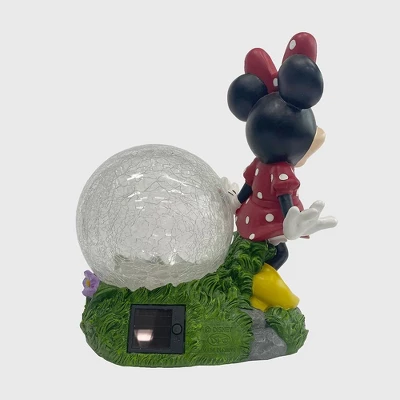 Disney 10.63" Fiberglass/Polyester Minnie Solar Garden Statue With Crackle Glass Ball 5 Disney 10.63" Fiberglass/Polyester Minnie Solar Garden Statue With Crackle Glass Ball - Image 3