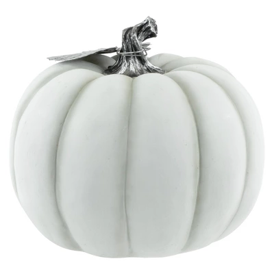 Northlight 8" White And Black "Warm Harvest Blessing" Pumpkin Fall Harvest Decoration 6 Northlight 8" White And Black "Warm Harvest Blessing" Pumpkin Fall Harvest Decoration - Image 4