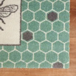 2'x3' ColorStar Bee Hex Door Mat Green - Bungalow Flooring -Home Decor Shop GUEST 36f3b695 7fc2 4adf 8cd6 c4df32471ced