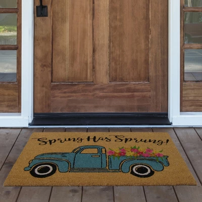Farmhouse Living Spring Has Sprung Farm Truck Coir Doormat - 18" X 30" - Natural - Elrene Home Fashions 3 Farmhouse Living Spring Has Sprung Farm Truck Coir Doormat - 18" X 30" - Natural - Elrene Home Fashions