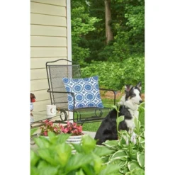 C&F Home 18" X 18" Delft Garden Circle Geometric Indoor/Outdoor Throw Pillow