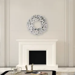 Vickerman Artificial Flocked Snow Ridge Wreath -Home Decor Shop GUEST 3c9d1599 9475 410d 9261 63b1490a17d9