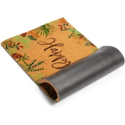 Okuna Outpost Happy Holidays Coco Coir Non Slip Christmas Doormat For Outdoor Entrance, Christmas Decor, 17 X 30 In -Home Decor Shop GUEST 3edd4bdd b7a2 437d bdee f290fd276ff3