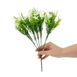 Bright Creations 6 Bundles Faux White Jasmine Shrub Artificial Flowers With 2 Cone Vases, Fake Plant For Cemetery, Outdoor Décor -Home Decor Shop GUEST 3fd89df3 2355 4344 aef1 746875887a11