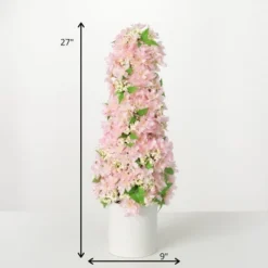 Sullivans Artificial Pink Blossom Cone Tree 27"H Pink Flowers -Home Decor Shop GUEST 437ce44e 319a 4830 ab6c faa9edc8c8dc