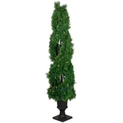 Northlight Real Touch™ Artificial Pre-Lit Cedar Double Spiral Topiary Tree, Clear Lights 4.5' -Home Decor Shop GUEST 4435afec ffe5 4e0d 9976 a823c60d4bfe
