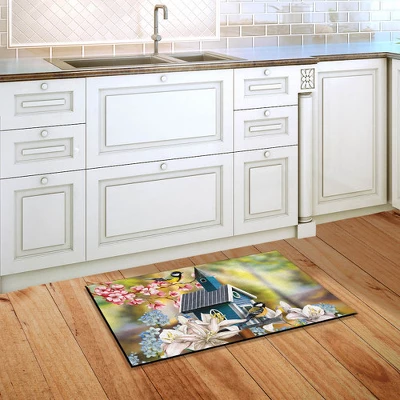 Peaceful Birdhouse Spring Doormat Floral Indoor Outdoor 30" X 18" Briarwood Lane 5 Peaceful Birdhouse Spring Doormat Floral Indoor Outdoor 30" X 18" Briarwood Lane - Image 3