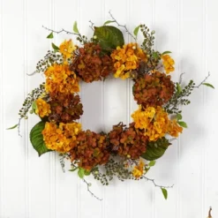 Nearly Natural 24” Fall Hydrangea Artificial Autumn Wreath -Home Decor Shop GUEST 48f5ea55 7a8c 44ae 85f7 b99e81e7fe1e