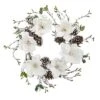Nearly Natural 24” Snowed Magnolia / Pine Cone Wreath -Home Decor Shop GUEST 53739d76 7968 450e 89ff 96f792883097