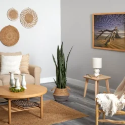 Nearly Natural 46-in Sansevieria Artificial Plant In Boho Chic Handmade Cotton & Jute Gray Woven Planter -Home Decor Shop GUEST 53a16872 5b55 4836 9849 2ecd838388e9