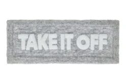 Kate Aurora Dorm Basics "Take It Off" Gray Typography Soft Tufted Oversized Bath Rug Runner - 2'x5' -Home Decor Shop GUEST 59d35623 7cd6 4abb 876d 0e3c4c20e236