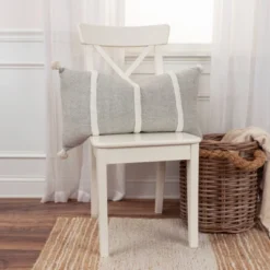 14"x26" Oversized Farmhouse Craft Lumbar Throw Pillow - Rizzy Home -Home Decor Shop GUEST 5e30ab4a f2bd 400e b471 3c4ff6c840b2