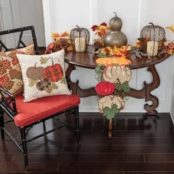 18"x18" Indoor Thanksgiving Plaid Pumpkins Applique Square Throw Pillow - Pillow Perfect -Home Decor Shop GUEST 60260ded fe7c 44ea 99b9 675fe6f09865