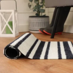 2'x3' ColorStar Timeless Stripe Door Mat Midnight Navy - Bungalow Flooring -Home Decor Shop GUEST 637a3032 6e0f 4fb6 aab0 fc32e81446dd