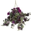Nearly Natural 24-in Morning Glory Hanging Basket Silk Plant
