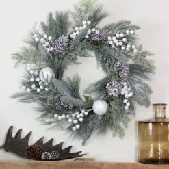 Northlight Frosted Mixed Pine And Pine Cone Artificial Christmas Wreath, 24-inch, Unlit 7 Northlight Frosted Mixed Pine And Pine Cone Artificial Christmas Wreath, 24-inch, Unlit -Home Decor Shop GUEST 69ae29b7 53ae 47e6 b3f2 942c4ad9c428