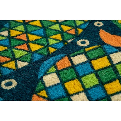 1'4" X 2'4" Fancy Fish Indoor/Outdoor Coir Doormat - Entryways 4 1'4" X 2'4" Fancy Fish Indoor/Outdoor Coir Doormat - Entryways - Image 2
