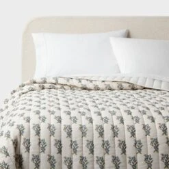 Voile Woodblock Printed Quilt Ivory - Threshold™ -Home Decor Shop GUEST 6c09ead2 dfb1 46be bf31 3922aa8b5dff