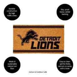 Evergreen Detroit Lions Logo Turf Mat, Brown- 28 X 16 Inches Indoor Outdoor Doormat -Home Decor Shop GUEST 6c52efe3 7d9f 4034 b5a3 2d3115eca556
