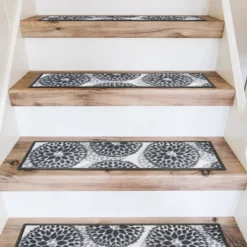 World Rug Gallery Modern Floral Circles Non-Slip Stair Treads -Home Decor Shop GUEST 6cd51c9c 6f1c 4dd0 86c0 37008bb7034b