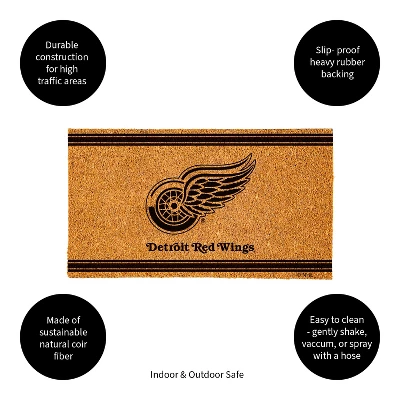 Evergreen Detroit Red Wings Logo Turf Mat, Brown- 28 X 16 Inches Indoor Outdoor Doormat 5 Evergreen Detroit Red Wings Logo Turf Mat, Brown- 28 X 16 Inches Indoor Outdoor Doormat - Image 3